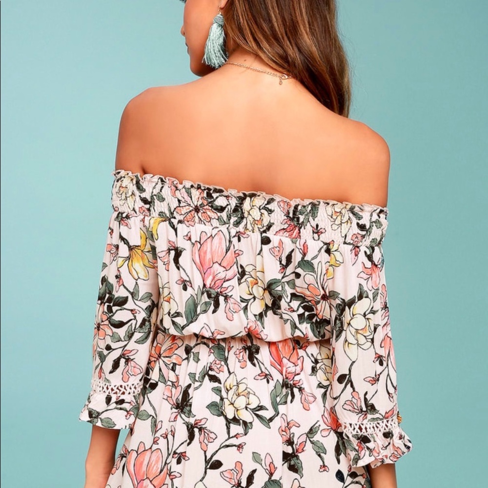 Lulus off the shoulder dress.